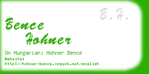 bence hohner business card